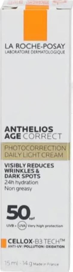 La Roche-Posay Anthelios Age Correct SPF 50: Anti-Wrinkle Face Sunscreen for Sensitive Skin - High Sun Protection & Youthful Skin